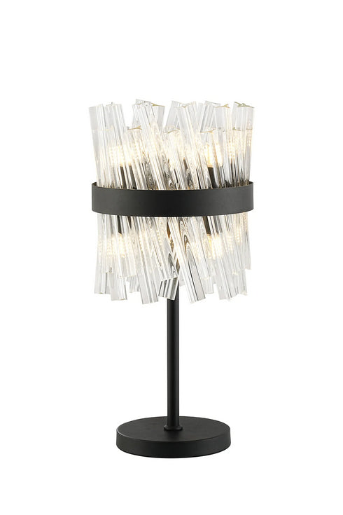 Kade Table Lamp Satin Black - Clear Glass