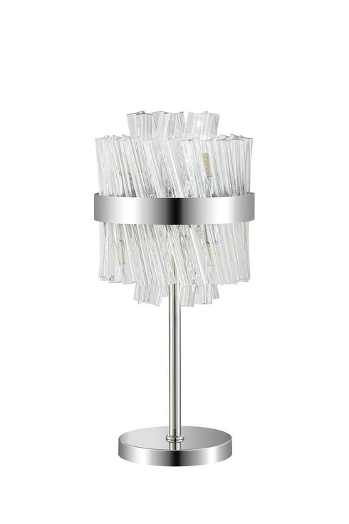 Kade Table Lamp Nickel - Clear Glass