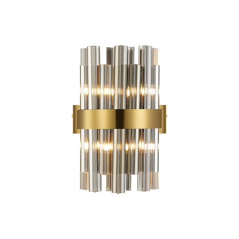 Kade Wall Light Brass - Smoked Glass