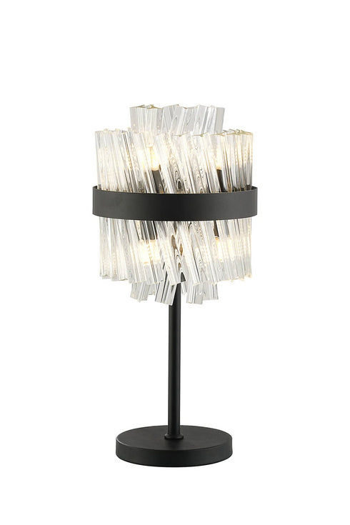 Kade Table Lamp Satin Black - Clear Glass