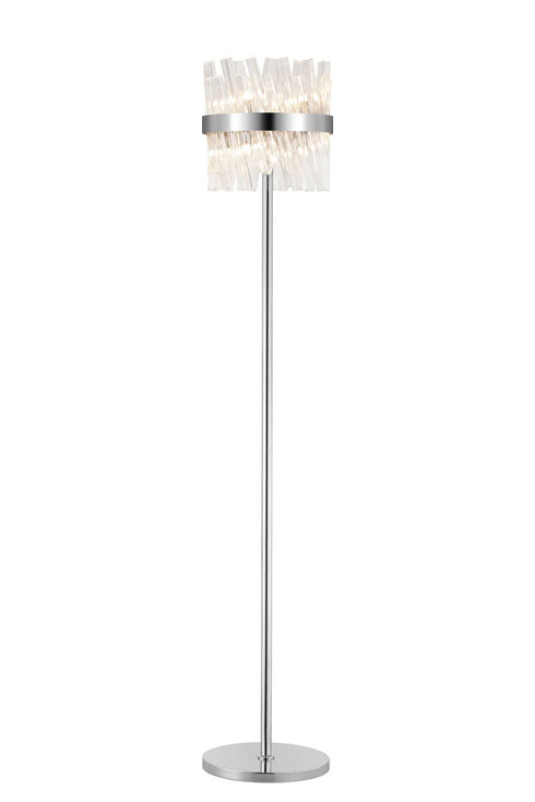 Kade Floor Lamp Nickel - Clear Glass