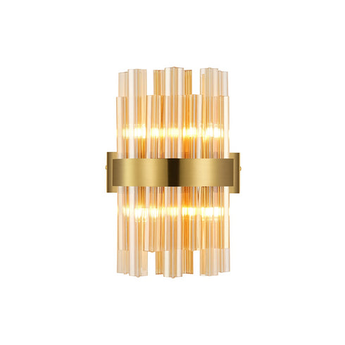 Kade Wall Light Brass - Amber Glass