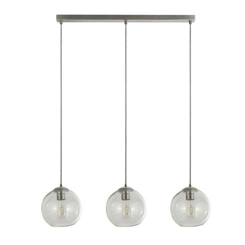 Orbit 3 Light Bar Pendant - Chrome & Clear Glass