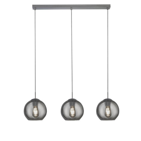 Orbit 3 Light Bar Pendant - Chrome & Smoked