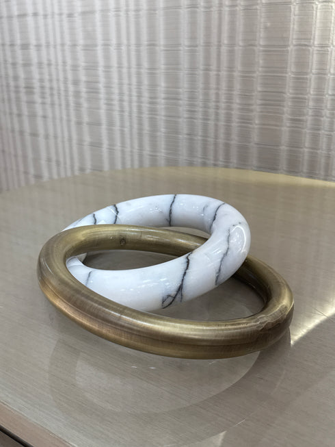 Brass & Marble Double Ring