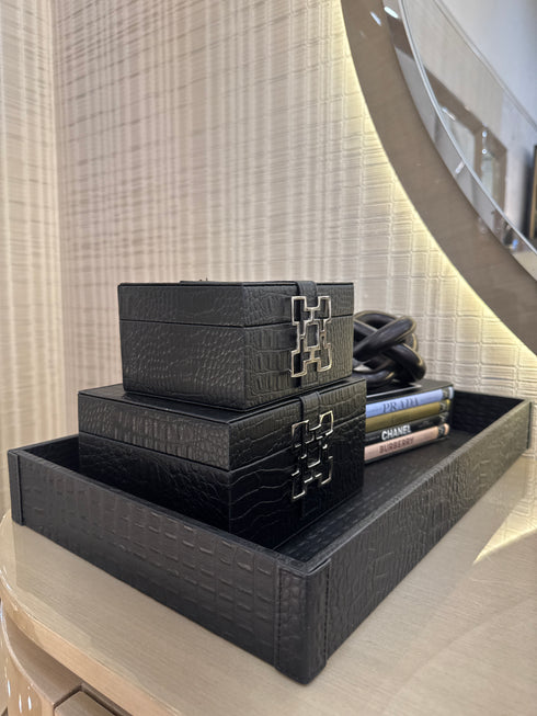 Leather Tray - Black