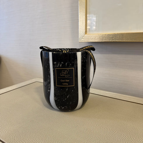 Oud Star Black Marble Candle 360g