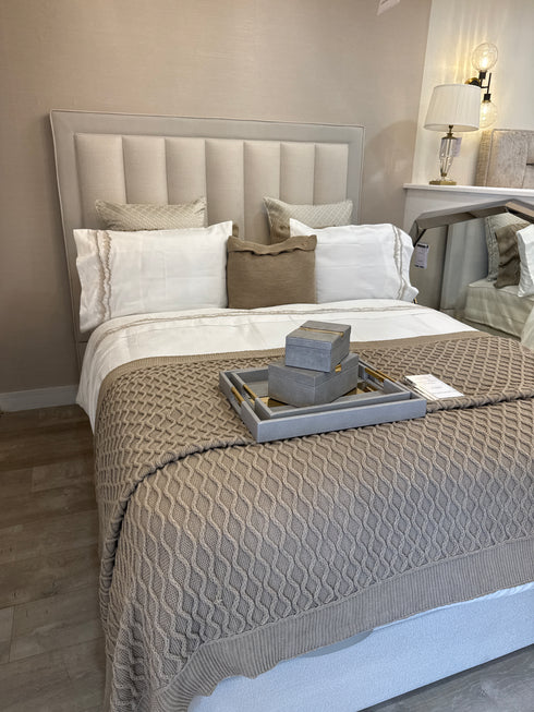 Aventius Cream Panel Bed