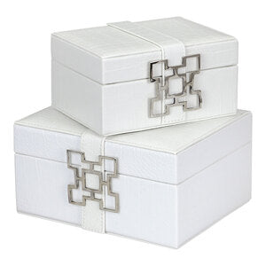 White Croc Box Set Geo Silver