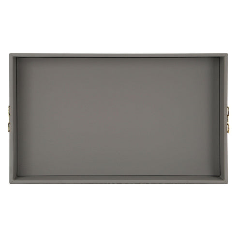 Grey Leather Tray Geo