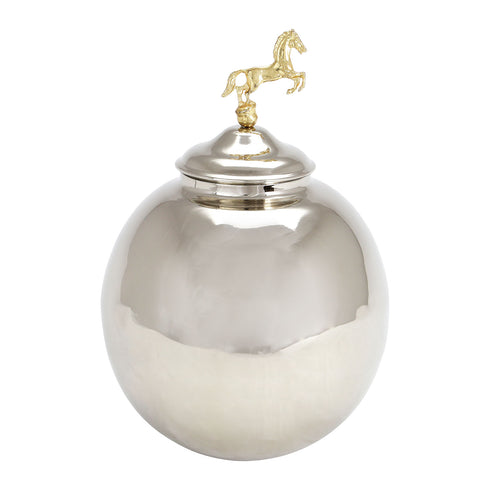 Chrome Bowl & Horse Decoration