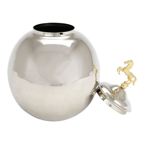 Chrome Bowl & Horse Decoration