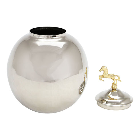 Chrome Bowl & Horse Decoration