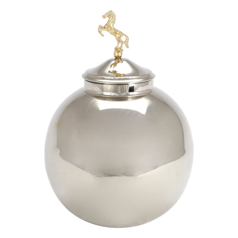 Chrome Bowl & Horse Decoration