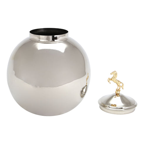 Chrome Bowl & Horse Decoration