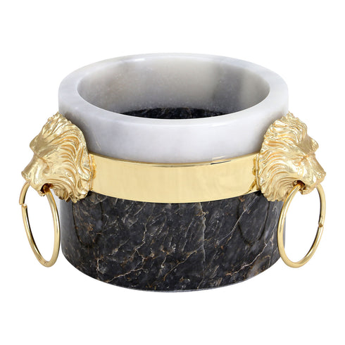 Lion Head Marble Candle Holder Set 2