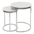 Hudson 2pc Nest End Table Stainless Steel - White Marble