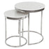Hudson 2pc Nest End Table Stainless Steel - White Marble