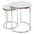 Hudson 2pc Nest End Table Stainless Steel - White Marble