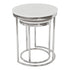 Hudson 2pc Nest End Table Stainless Steel - White Marble