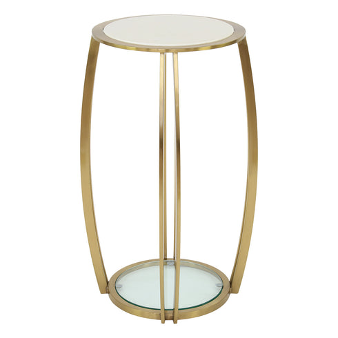 Scarlett Gold & White Marble Side Table