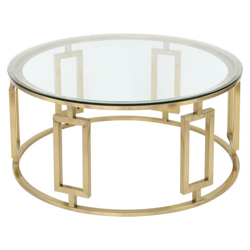 Ovada Coffee Table - Gold & Clear Glass