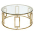 Ovada Coffee Table - Gold & Clear Glass