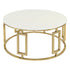 Ovada Coffee Table - Gold & White Marble