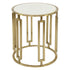 Ovada Top Side Table - Gold & White Marble