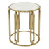 Ovada Top Side Table - Gold & White Marble