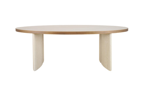 Denny Oval 6 Seater Dining Table - Antique White