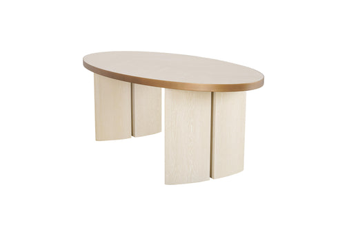 Denny Oval 6 Seater Dining Table - Antique White