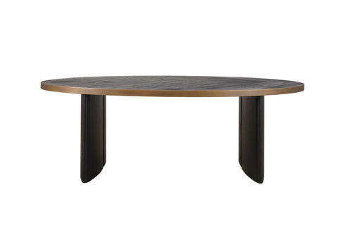 Denny Oval 6 Seater Dining Table - Oak Black