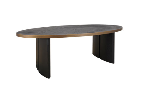 Denny Oval 6 Seater Dining Table - Oak Black