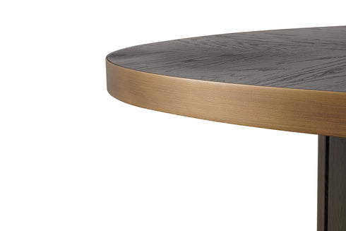 Denny Oval 6 Seater Dining Table - Oak Black