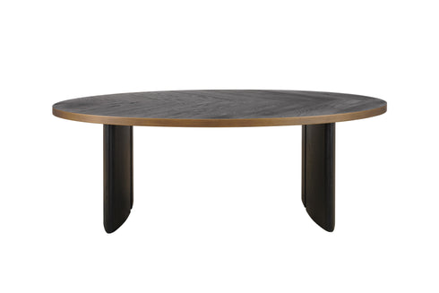Denny Oval 6 Seater Dining Table - Oak Black