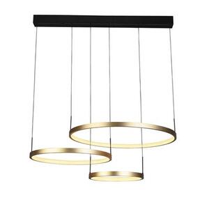 Gracie 3 Ring Pendant - Black & Gold