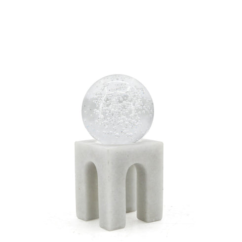 White Abstract Ball Ornament