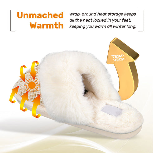 Faux Fur Mule Slipper - Cream