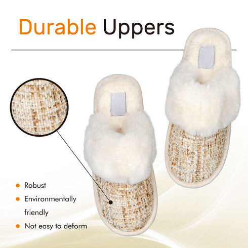 Faux Fur Mule Slipper - White