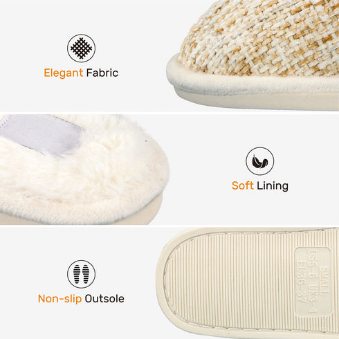 Faux Fur Mule Slipper - Cream