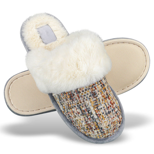 Faux Fur Mule Slipper - Cream