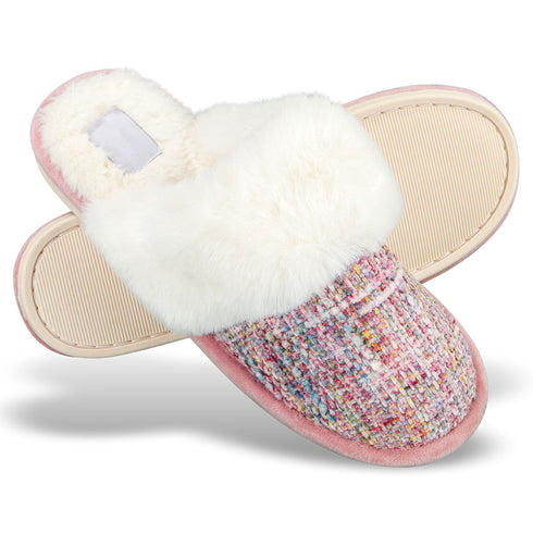 Faux Fur Mule Slipper - Pink