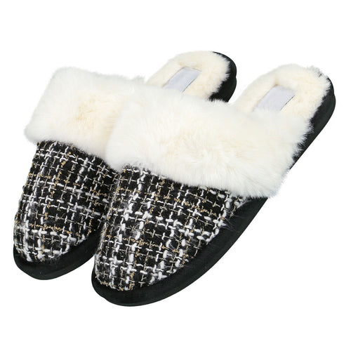Faux Fur Mule Slipper - Grey