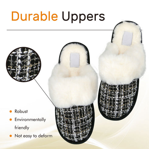 Faux Fur Mule Slipper - Black