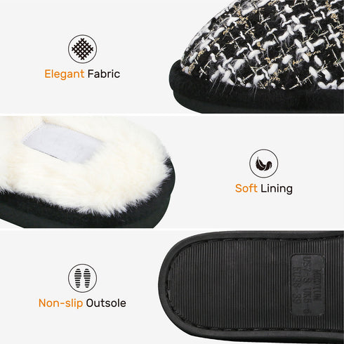 Faux Fur Mule Slipper - Black