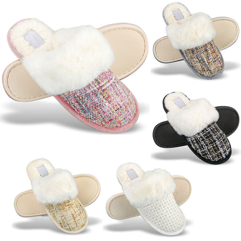 Faux Fur Mule Slipper - Black