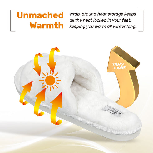 Faux Fur H Slipper - White