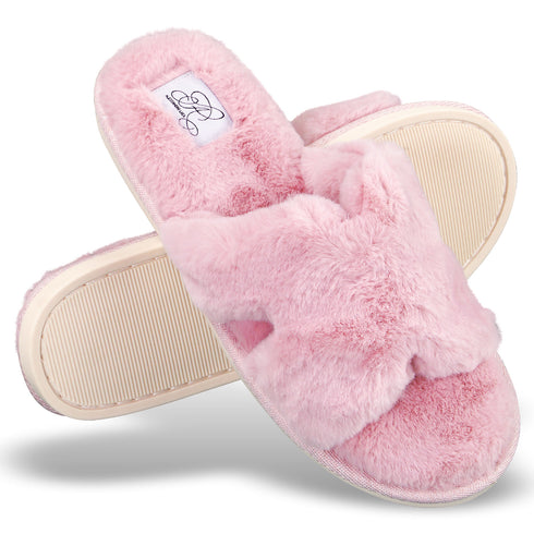Faux Fur H Slipper - White