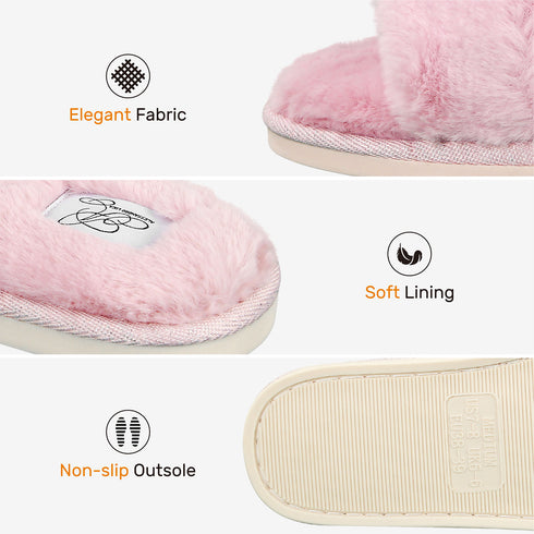 Faux Fur H Slipper - White